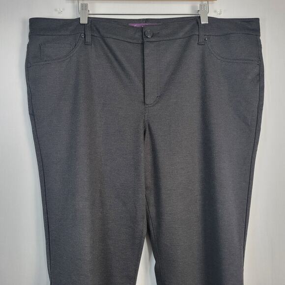 Gloria Vanderbilt Slim Fit stretch pants women's sz 20W gray herringbone comfort - Picture 2 of 11